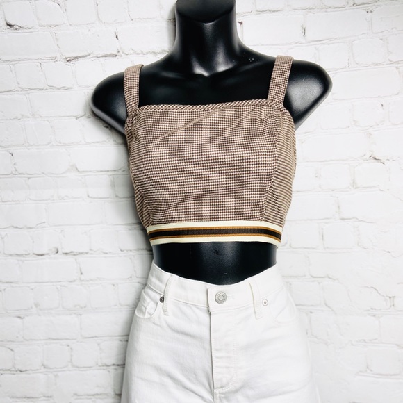 Wild Honey Tops - Wild Honey Vintage style Houndstooth Bralette Crop